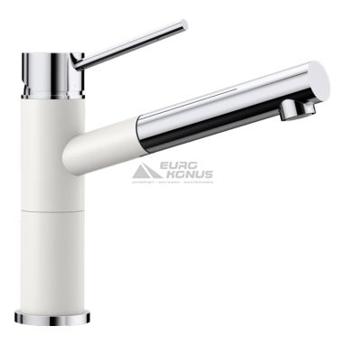 BLANCO Смеситель для кухни однорычажный с выносным шлангом ALTA-S Compact хром/белый (515327)
