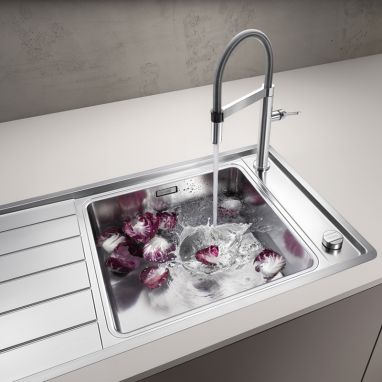 BLANCO Смеситель для кухни однорычажный с гибким изливом CULINA-S Mini хром (519843)