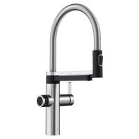 BLANCO Смеситель для кухни на две воды двухрычажный EVOL-S Pro Filter UltraResist нержавеющая сталь (526276)