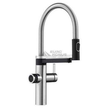 BLANCO Смеситель для кухни на две воды двухрычажный EVOL-S Pro Filter UltraResist нержавеющая сталь (526276)