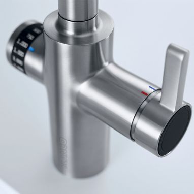 BLANCO Смеситель для кухни однорычажный с выдвижным изливом EVOL-S Volume UltraResist нерж рычаг справа (525211)