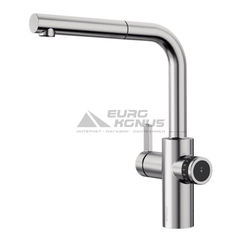BLANCO Смеситель для кухни однорычажный с выдвижным изливом EVOL-S Volume UltraResist нерж рычаг слева (525213)