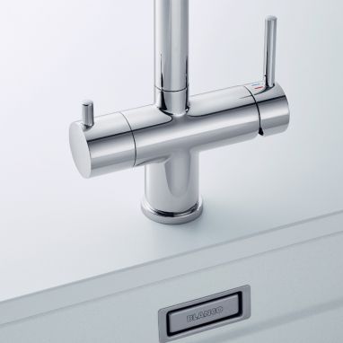 BLANCO Смеситель для кухни на две воды двухрычажный FONTAS II хром (523128)