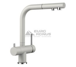 BLANCO Смеситель для кухни на две воды двухрычажный с выдвижным изливом FONTAS-S II жемчужный (525208)