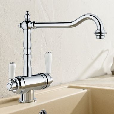 BLANCO Смеситель для кухни на две воды двухрычажный SORA хром (520834)