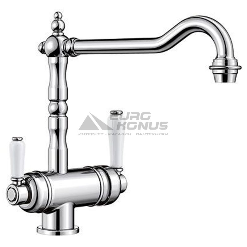 BLANCO Смеситель для кухни на две воды двухрычажный SORA хром (520834)