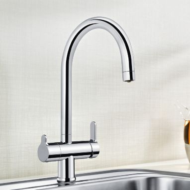 BLANCO Смеситель для кухни на две воды двухрычажный TRIMA хром (520840)