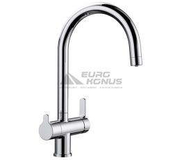 BLANCO Смеситель для кухни на две воды двухрычажный TRIMA хром (520840)