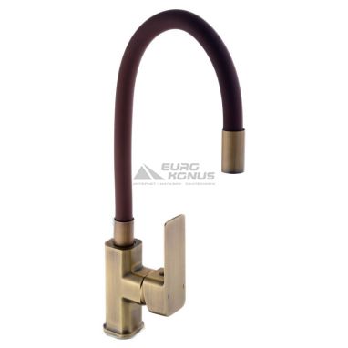 DOMINO Смеситель для кухни однорычажный с гибким изливом Malibu DMM-203 LR-Bronze-Brown
