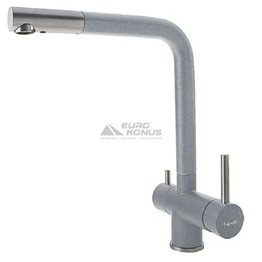 FABIANO Смеситель для кухни на две воды двухрычажный FKM 31.7 SS Grey Metallic (8231.401.0804)
