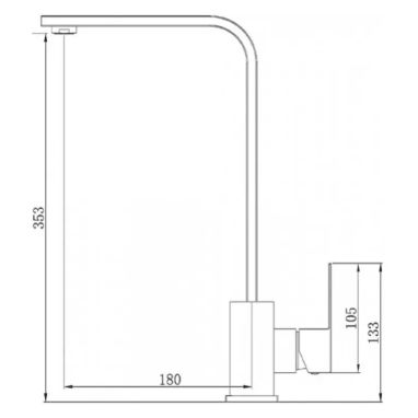 FABIANO Смеситель для кухни однорычажный SKF 870 ST Inox (8232.401.0748)