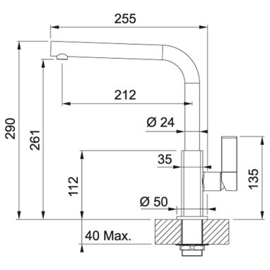 FRANKE Смеситель для кухни однорычажный Maris Swivel хром/миндаль (115.0392.337)
