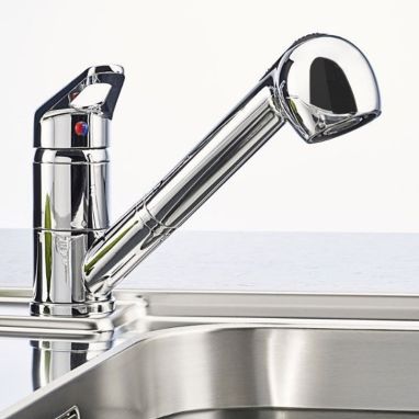 FRANKE Смеситель для кухни однорычажный с выносным шлангом Novara Plus Pull Out хром (115.0347.111)