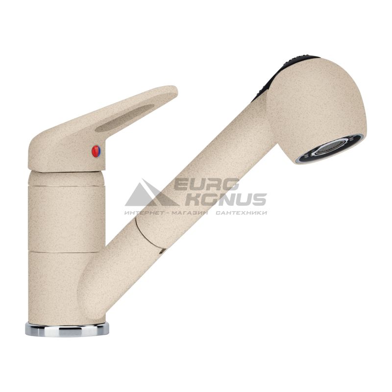 FRANKE Смеситель для кухни однорычажный с выносным шлангом Novara Plus Pull Out бежевый (115.0470.665)
