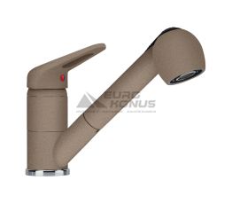 FRANKE Смеситель для кухни однорычажный с выносным шлангом Novara Plus Pull Out миндаль (115.0470.666)