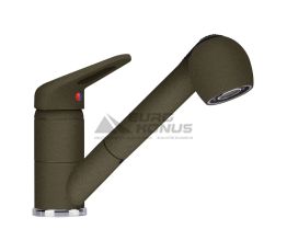 FRANKE Смеситель для кухни однорычажный с выносным шлангом Novara Plus Pull Out шторм (115.0470.667)