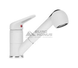 FRANKE Смеситель для кухни однорычажный с выносным шлангом Novara Plus Pull Out белый (115.0470.669)
