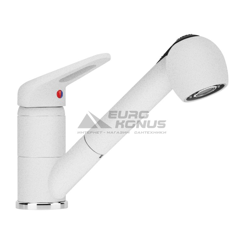 FRANKE Смеситель для кухни однорычажный с выносным шлангом Novara Plus Pull Out белый (115.0470.669)