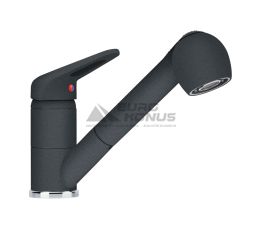 FRANKE Смеситель для кухни однорычажный с выносным шлангом Novara Plus Pull Out графит (115.0470.674)
