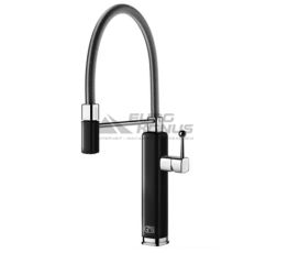 GESSI Смеситель для кухни однорычажный с гибким изливом Happy черный глянцевый (60061-102)