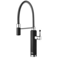 GESSI Смеситель для кухни однорычажный с гибким изливом Happy черный матовый (60061-299)