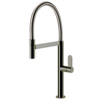 GESSI Смеситель для кухни однорычажный с гибким изливом Helium нержавеющая сталь (50009-149)
