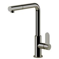 GESSI Смеситель для кухни однорычажный с выдвижным изливом Helium нержавеющая сталь (50103-149)