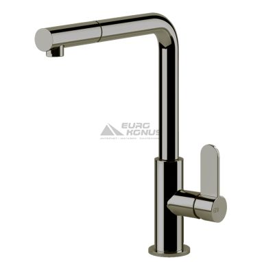 GESSI Смеситель для кухни однорычажный с выдвижным изливом Helium нержавеющая сталь (50103-149)