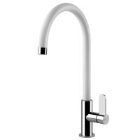 GESSI Смеситель для кухни однорычажный Helium хром/белый (60075-379)