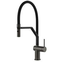 GESSI Смеситель для кухни однорычажный с гибким изливом Inedito черный брашированный (60429-126)