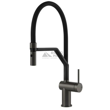 GESSI Смеситель для кухни однорычажный с гибким изливом Inedito черный брашированный (60429-126)