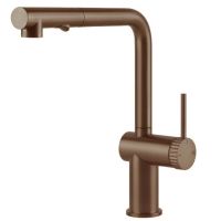 GESSI Смеситель для кухни однорычажный с выдвижным изливом Inedito медь брашированная (60457-125)