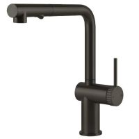 GESSI Смеситель для кухни однорычажный с выдвижным изливом Inedito черный брашированный (60457-126)