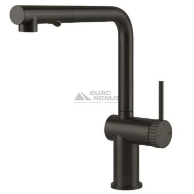 GESSI Смеситель для кухни однорычажный с выдвижным изливом Inedito черный брашированный (60457-126)