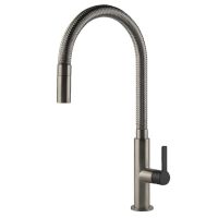 GESSI Смеситель для кухни однорычажный с выдвижным изливом Mesh нержавеющая сталь/черный (60003-599)