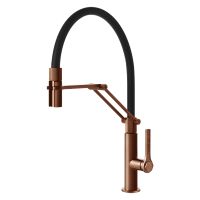 GESSI Смеситель для кухни однорычажный с гибким изливом Officine Gessi PVD медь брашированная (60055-708)