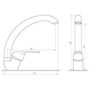 GLOBUS LUX Смеситель для кухни однорычажный GLSO-0203S-Big-SAHARA