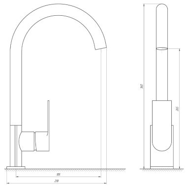 GLOBUS LUX Смеситель для кухни однорычажный Niagara GLN-0203S