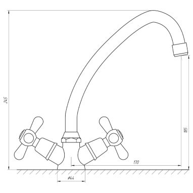 GLOBUS LUX Смеситель для кухни двухвентильный GB-SHARM-0104-00