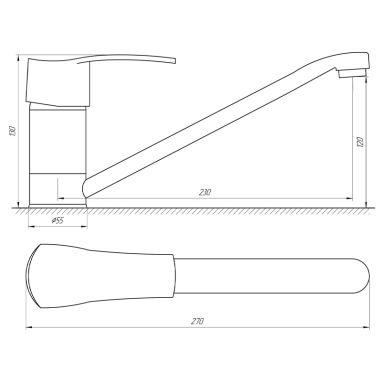 GLOBUS LUX Смеситель для кухни однорычажный SEVA GLSV-0103