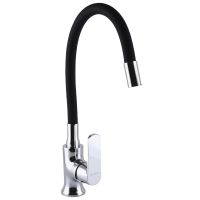 GLOBUS LUX Смеситель для кухни однорычажный с гибким изливом Laguna GLA-0203SL-SB