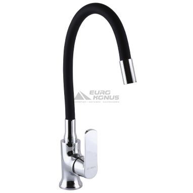 GLOBUS LUX Смеситель для кухни однорычажный с гибким изливом Laguna GLA-0203SL-SB