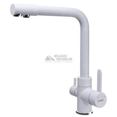 GLOBUS LUX Смеситель для питьевой воды двухрычажный GLLR-0444-7-WHITE