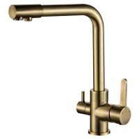 GLOBUS LUX Смеситель для питьевой воды двухрычажный GLLR-0444-9-BRONZE