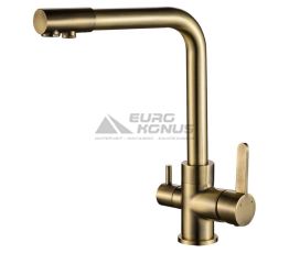 GLOBUS LUX Смеситель для питьевой воды двухрычажный GLLR-0444-9-BRONZE