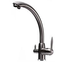 GLOBUS LUX Смеситель для питьевой воды двухрычажный GLLR-0777-8-STSTEEL