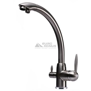 GLOBUS LUX Смеситель для питьевой воды двухрычажный GLLR-0777-8-STSTEEL