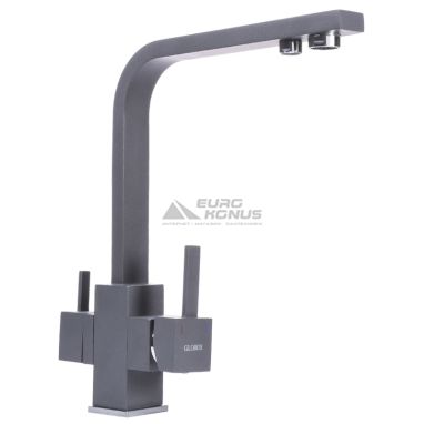 GLOBUS LUX Смеситель для питьевой воды двухрычажный GLLR-0111-3-TITANIUM