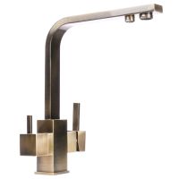 GLOBUS LUX Смеситель для питьевой воды двухрычажный GLLR-0111-9-BRONZE