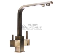 GLOBUS LUX Смеситель для питьевой воды двухрычажный GLLR-0111-9-BRONZE